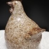 Poule en grès craquelé