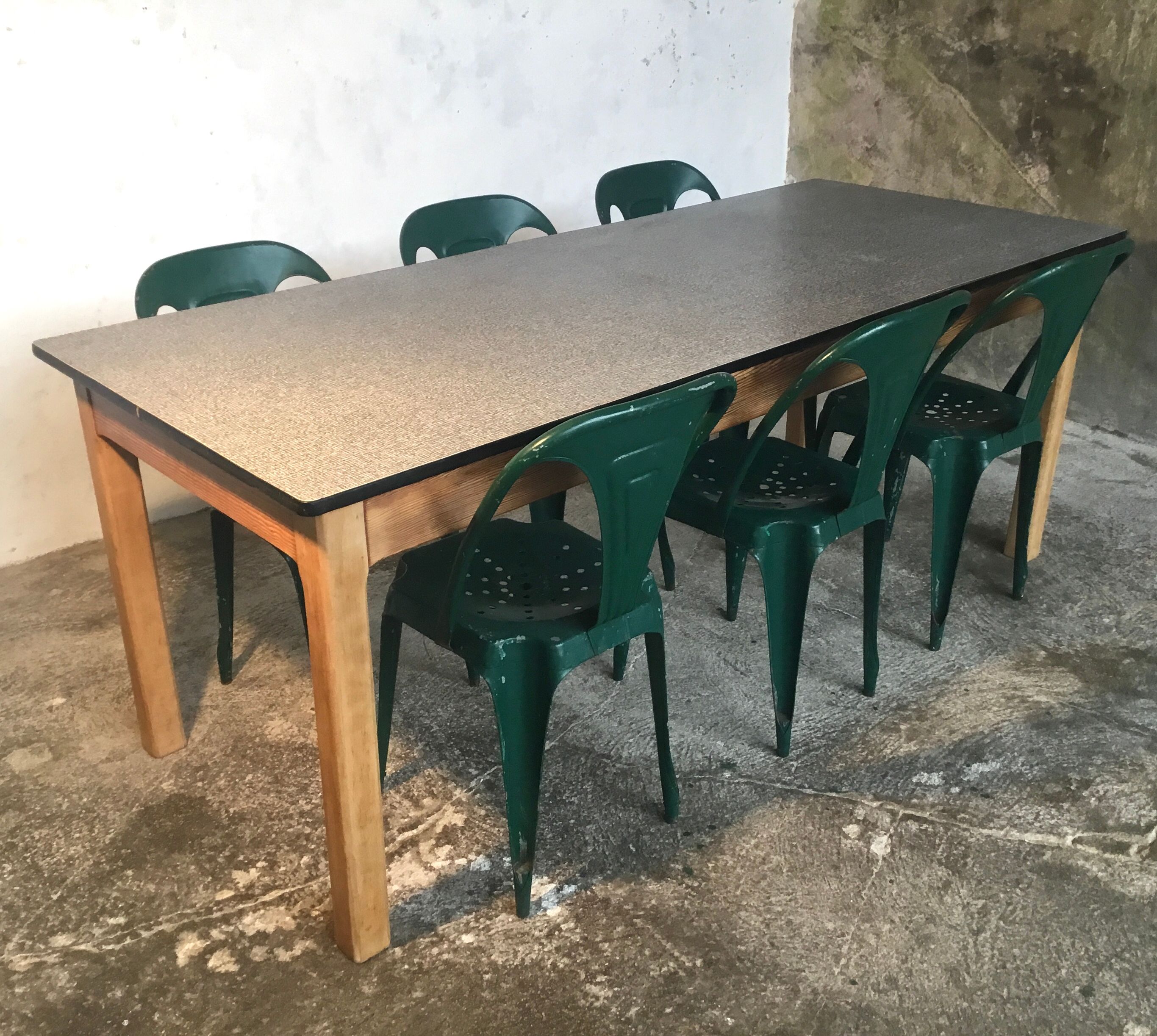 Farmhouse table with formica top 200 cm - 1950