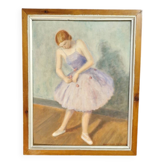 Tableau d'une danseuse art déco par Gontran Sedille