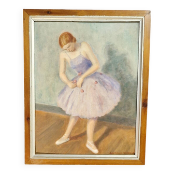 Tableau of an Art Deco dancer by Gontran Sedille
