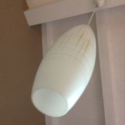Scandinavian vintage 1960s white opaline warhead suspension
