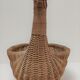 Zoomorphic basket bird, wicker braided vintage