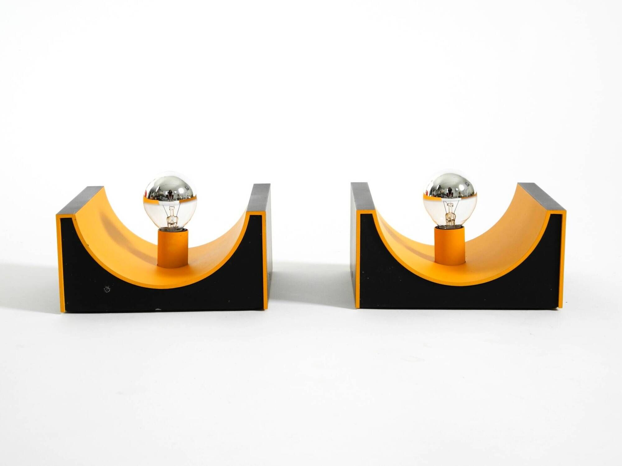 Pair of 60s Space Age metal wall lamps by Klaus Hempel for Kaiser Leuchten