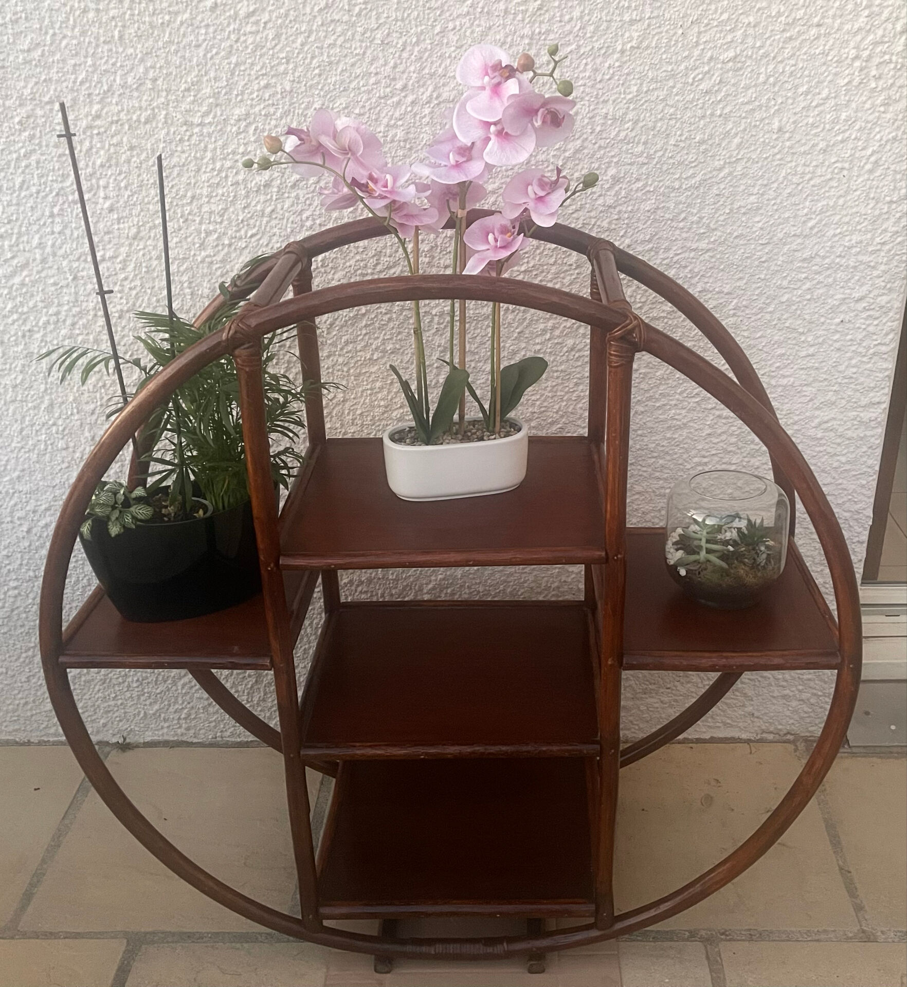 Vintage rattan shelf