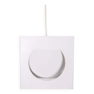 Lampe pendante en métal carré par Shogo Suzuki pour Orno, Finlande, années 1960.