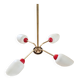Suspension lustre en laiton  , style Stilnovo , années 50 , plafonnier