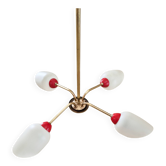 Brass pendant light, Stilnovo style, 1950s, ceiling light.