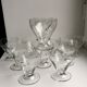 Set of 11 glasses with engraved glass stems 40-50s