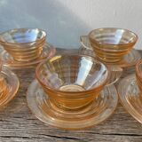 5 tasses à café en verre italiennes fumées Gondolo 