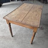 Antique rustic bistro farm table 1900 one drawer - 1m23