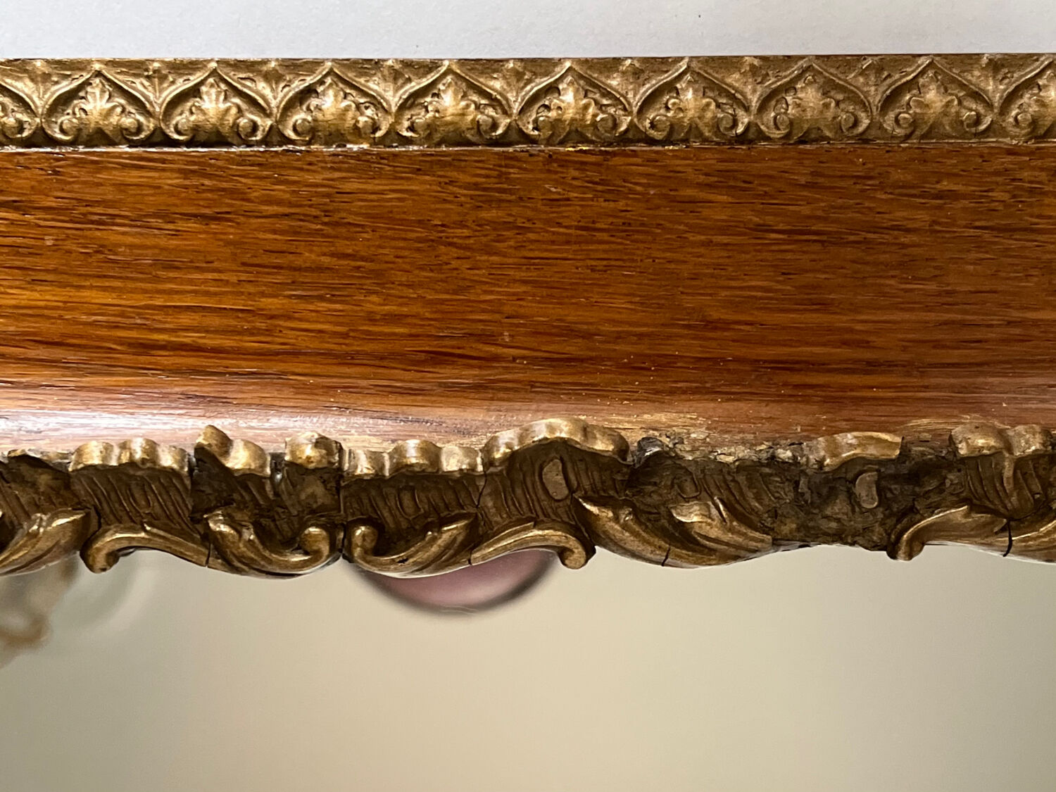 Antique moulded wooden mirror 54 x 47 cm