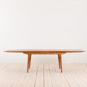 Table à manger extensible en teck avec panneaux cachés, Danemark, années 60