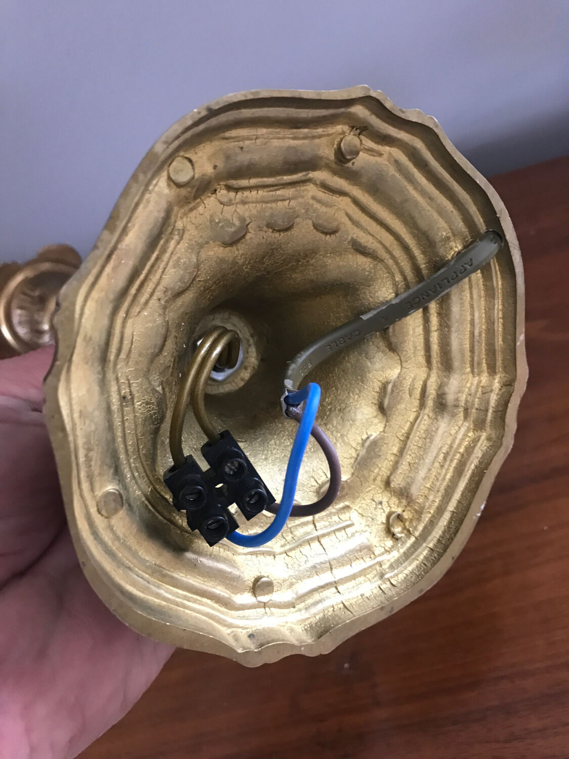 Gilded bronze lamp foot