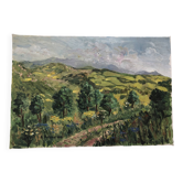 Huile sur toile paysage montagne pyrenees, signé a. baland 1988, sans cadre