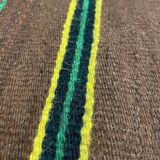 Romanian vintage carpet with stripes, made by hand in wool