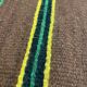 Romanian vintage carpet with stripes, made by hand in wool