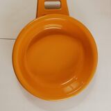 Duo of orange enamelled dishes