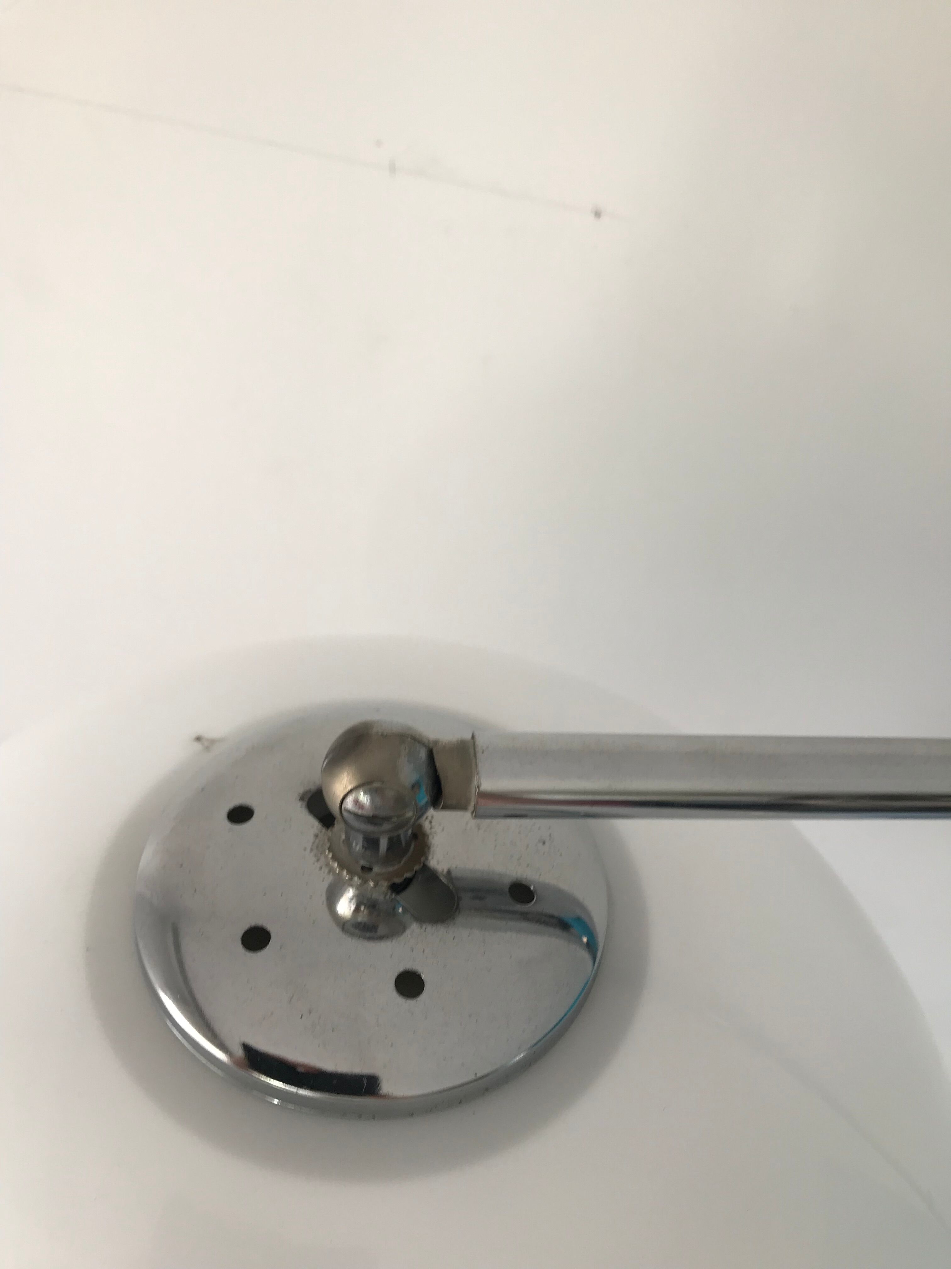 Floor lamp arc 1970 chrome and plastic marble