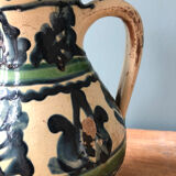 Enamelled terracotta water pitcher