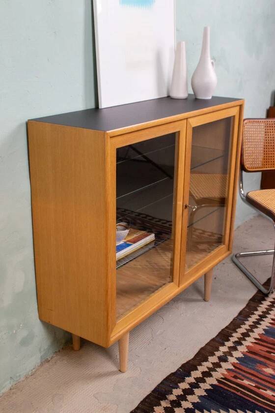 Vintage display cabinet, chest of drawers, sideboard, oak, Danish Mid Century