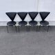 Set of 4 Lübke chairs in black leather, premium version – Germany, 1960