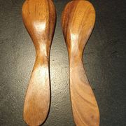 Salad bowl and salad cutlery made of exotic wood