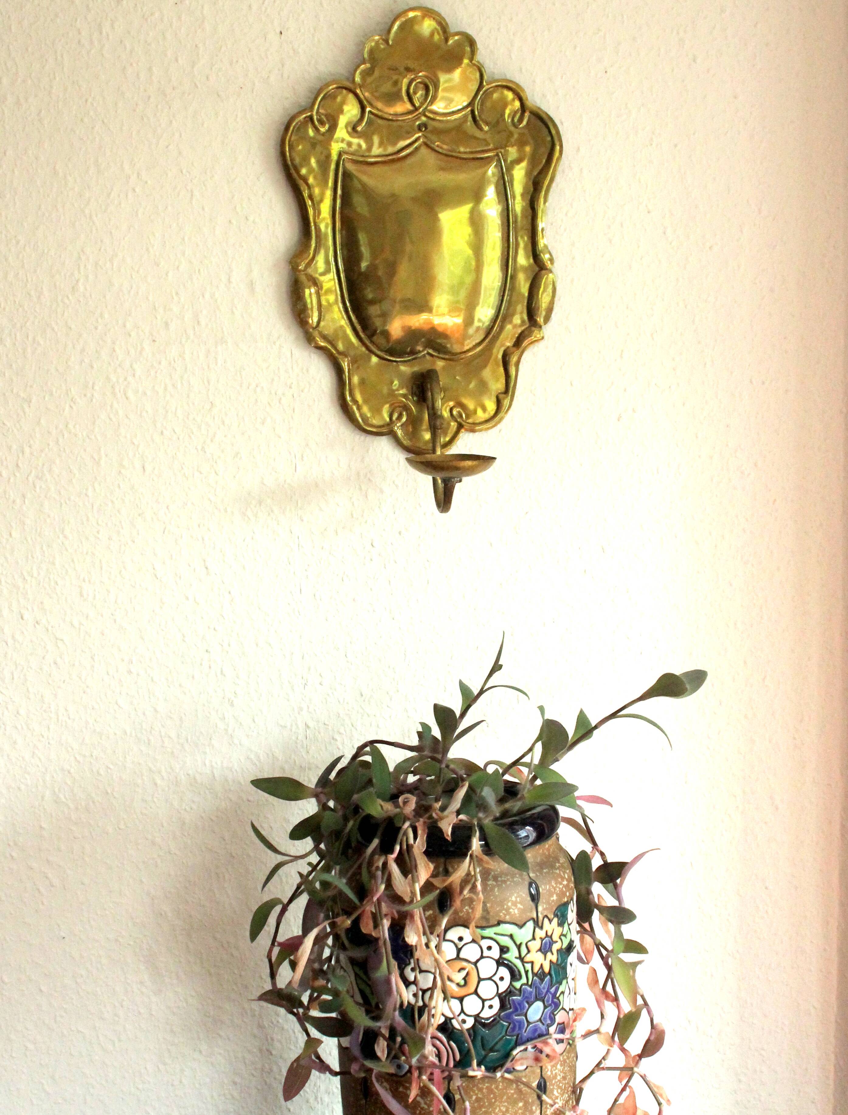 Bougeoir mural en laiton - Vintage