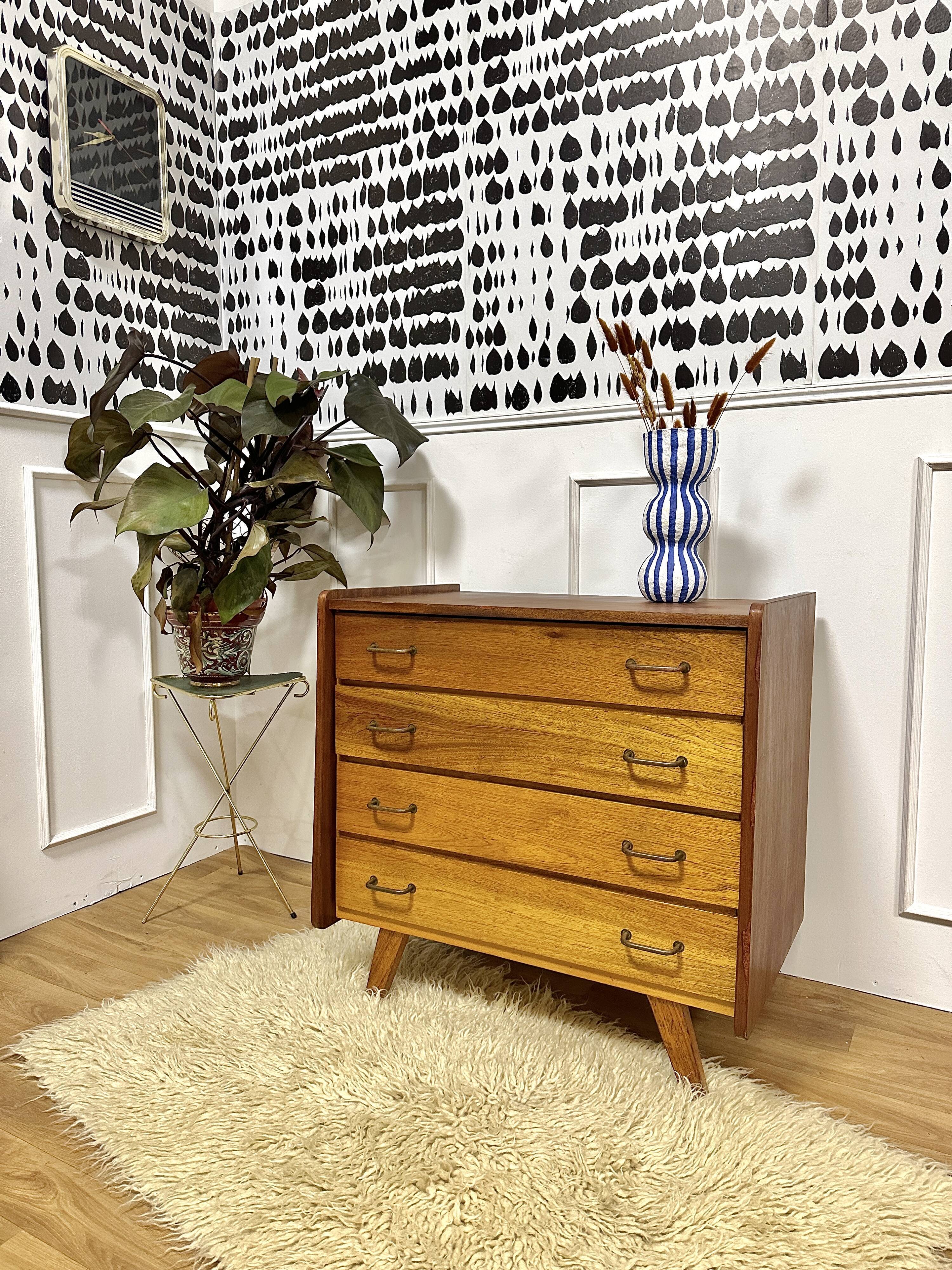 Vintage chest of drawers compass feet
