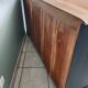 Buffet teck meuble 9 tiroirs en bois brut