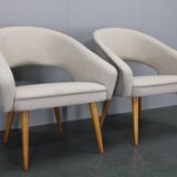 1960s Pair of Restored Shell Chairs, Czechoslovakia