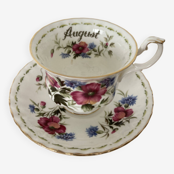 tasse et ss tasse "Aout" porcelaine Royal Albert