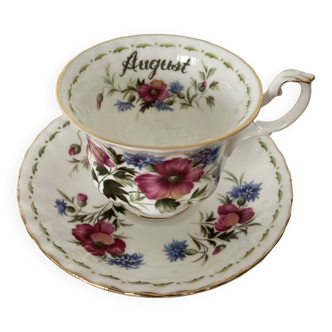 tasse et ss tasse "Aout" porcelaine Royal Albert