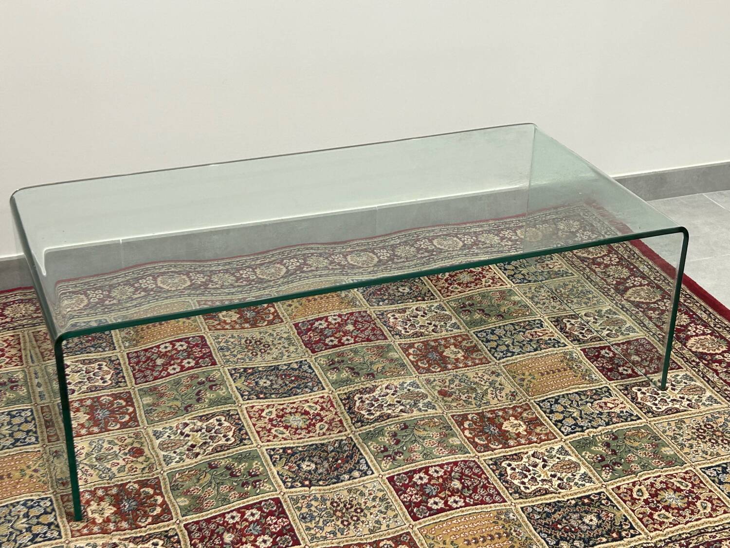 Modernist tempered glass coffee table