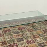 Modernist tempered glass coffee table