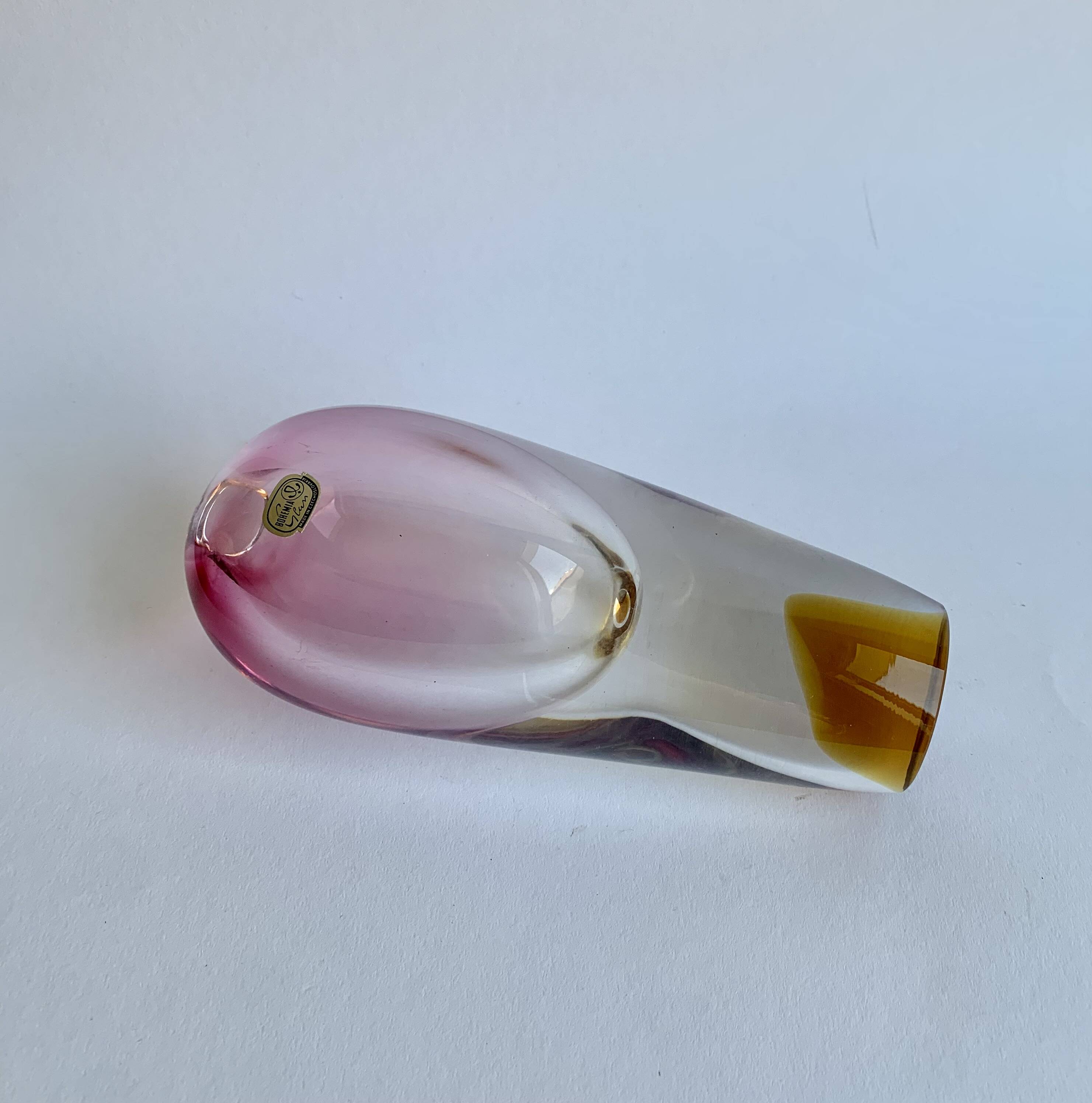 Bohemia Glass Vase, Czech Republic. 1970s