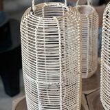 Large lantern-shaped rattan pendant lamp H50 D24