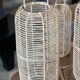 Large lantern-shaped rattan pendant lamp H50 D24