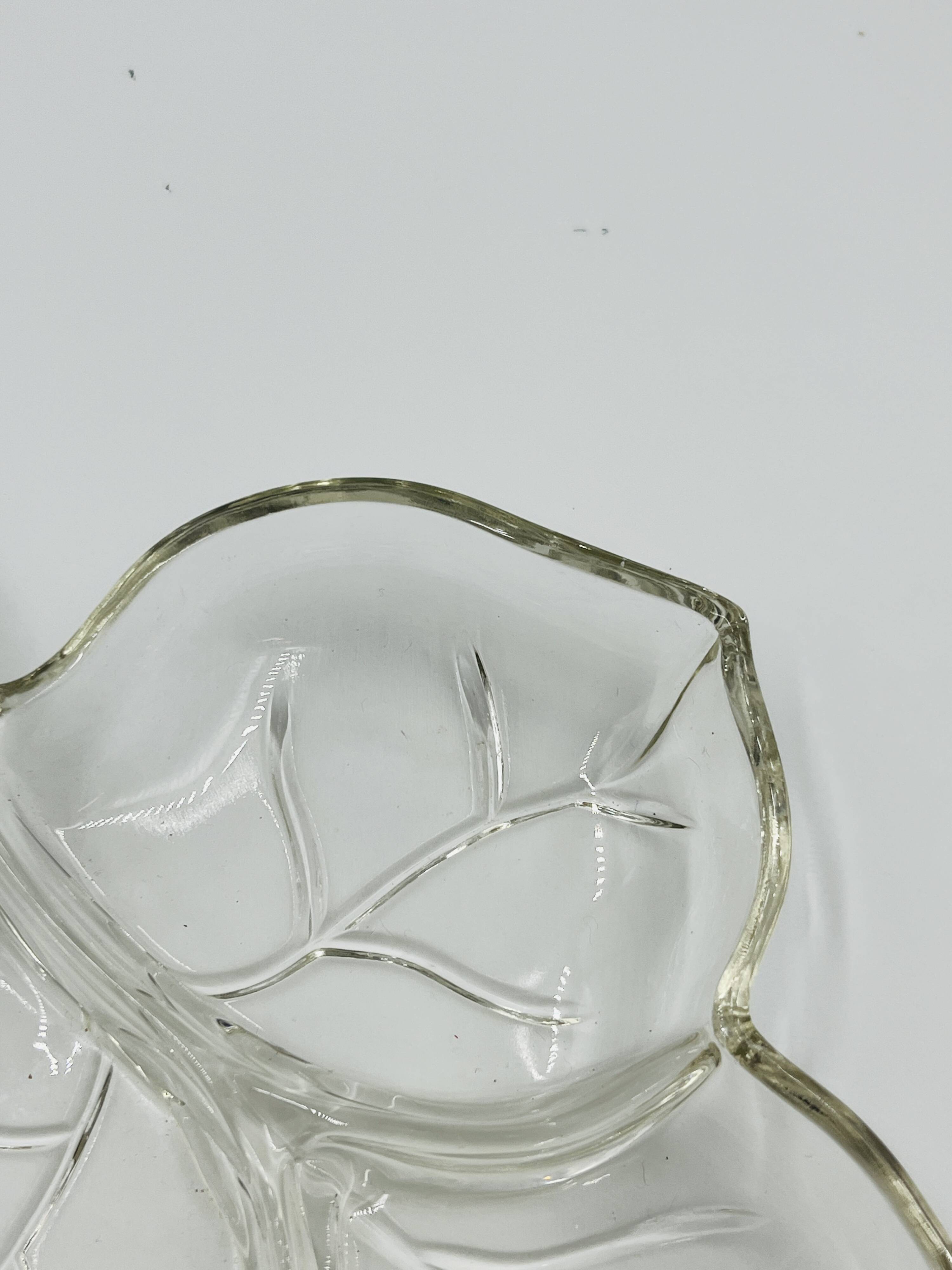 Vintage glass leaf dish