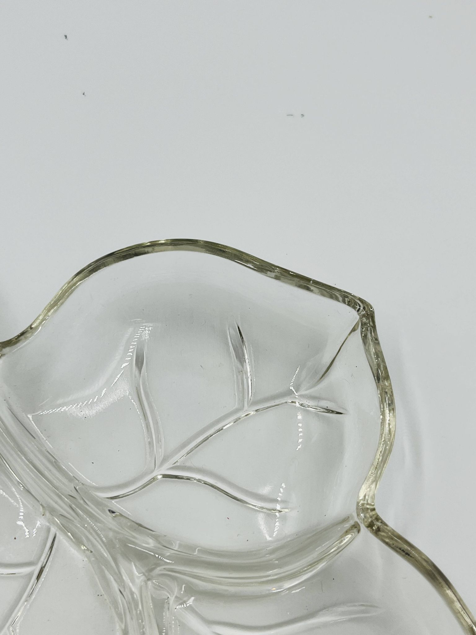 Vintage glass leaf dish