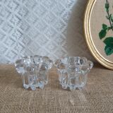 Pair of vintage glass candlesticks