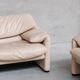 Vico Magisretti 'Maralunga' Suite of Sofas and Armchairs for Cassina