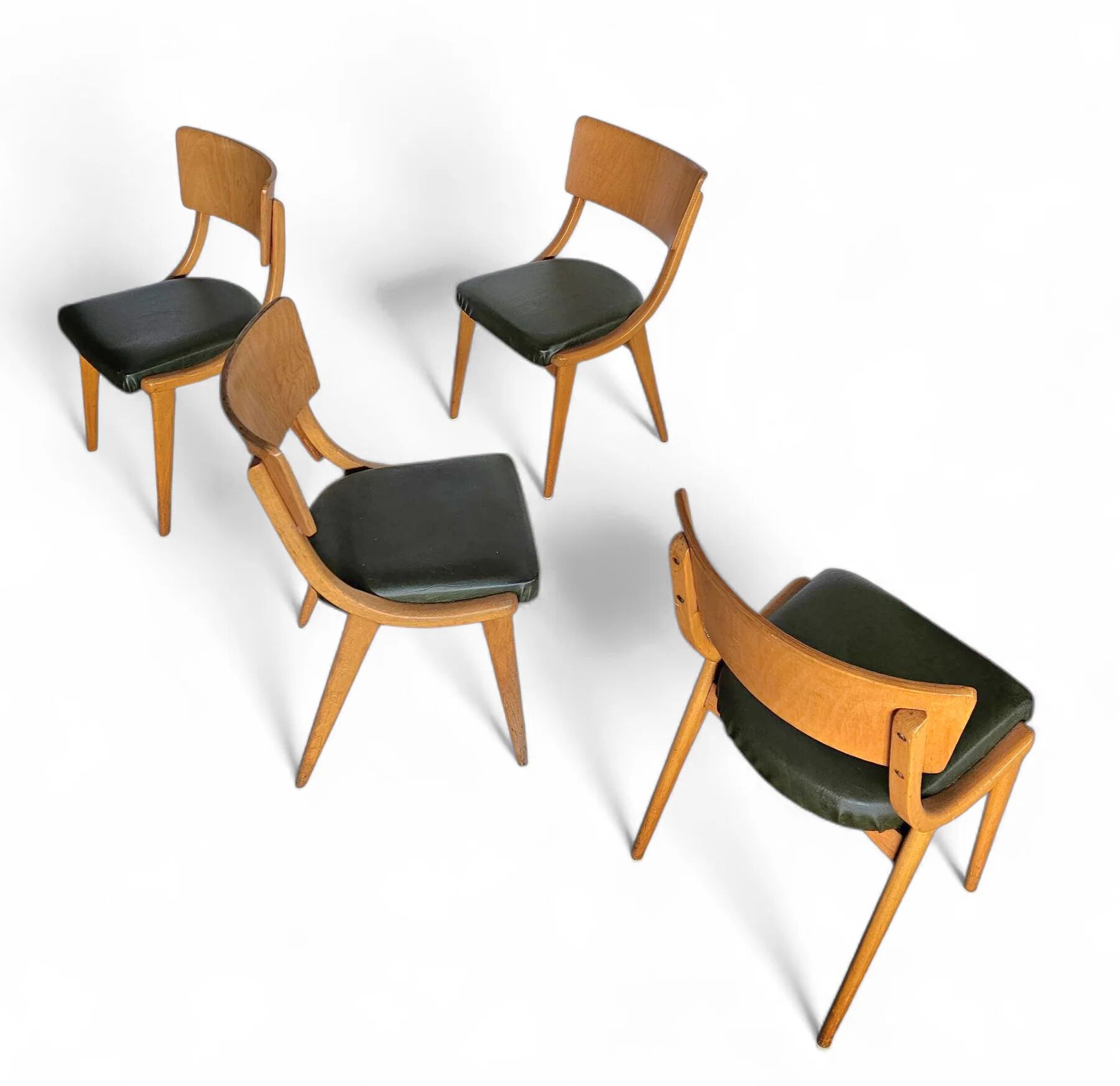 4 x Wooden Dining Benchairs 136 / Chairs by Stol Kamnik / 1960s / Slovenia