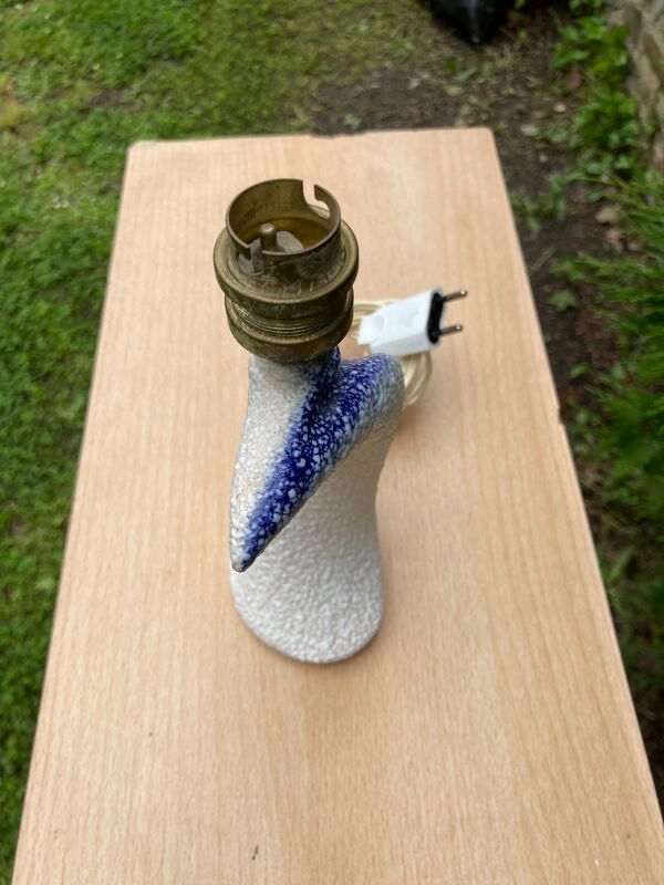 Pied de lampe vague ou virgule en céramique des années 1950/1960