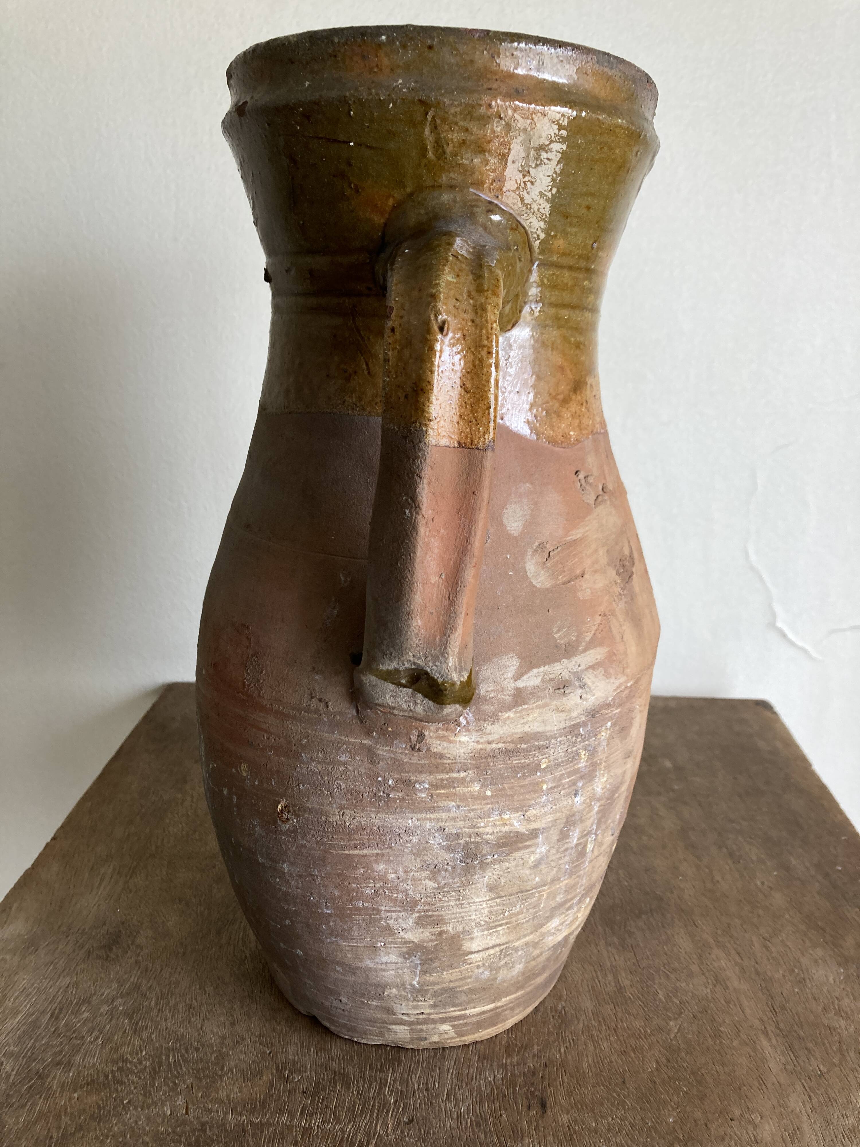 XL vase jar amphora in glazed terracotta