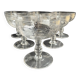 8 Guilloche crystal champagne glasses - Art Nouveau