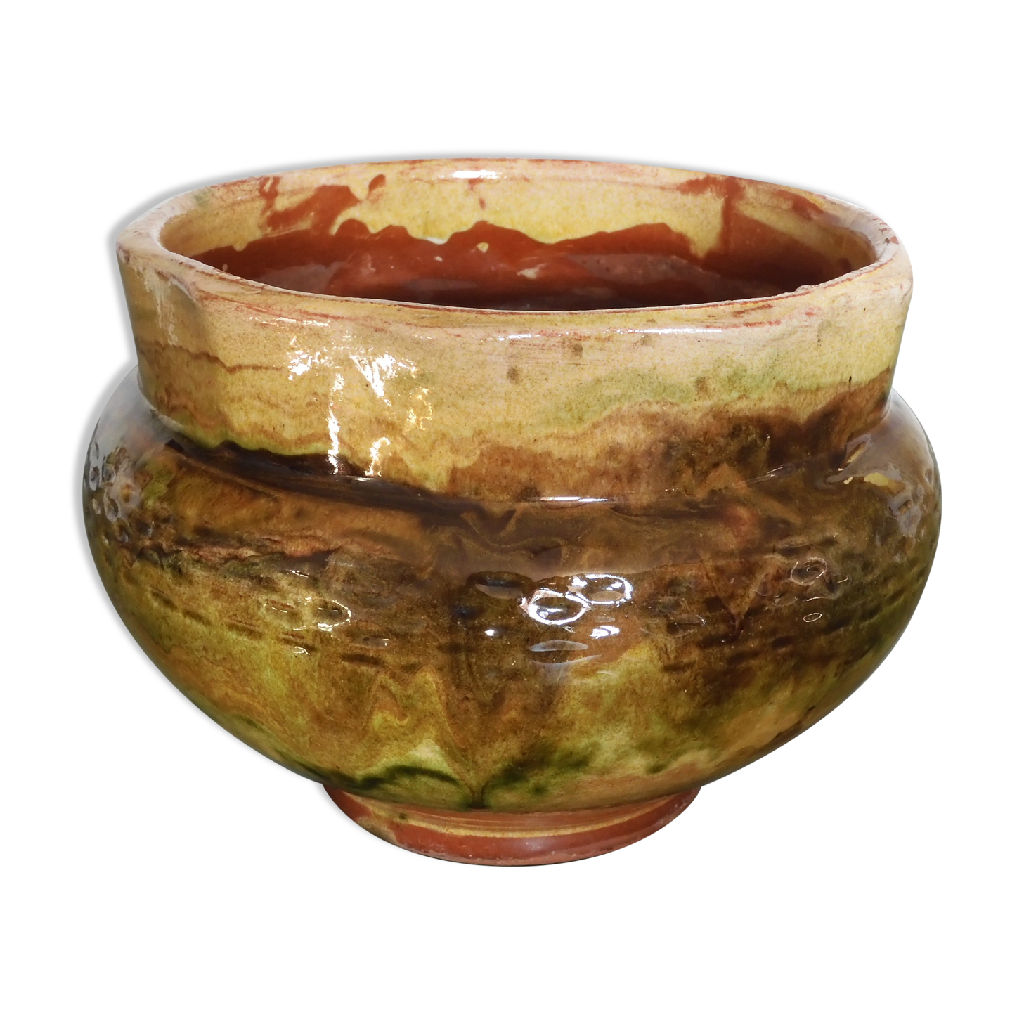 Provencal terracotta pot cover.