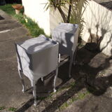 Pair of bedside tables in the style of Louis XV painted.