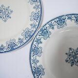 Series of 10 old Terre de Fer plates by L.G. for the earthenware factory of Clairefontaine