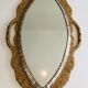 Large papier-mâché mirror, inlays and mirror marquetry.