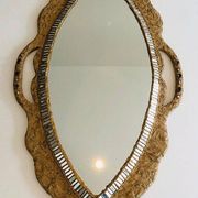 Miroir en papier mâché, incrustations et marqueterie de miroirs